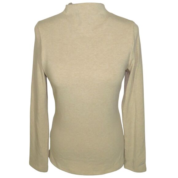 OGL EcoMousse ProWarm Mock Neck Long Sleeve Brami Top Biege Size Medium - Picture 3 of 11